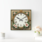 Vloeiende Art Deco Vierkante Klok (Huis)