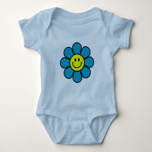 Vloeiende Baby Creeper (blauw) Romper (Voorkant)