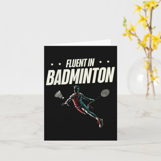 Vloeiende Badminton Player Shuttle Kaart (Gele Bloem)