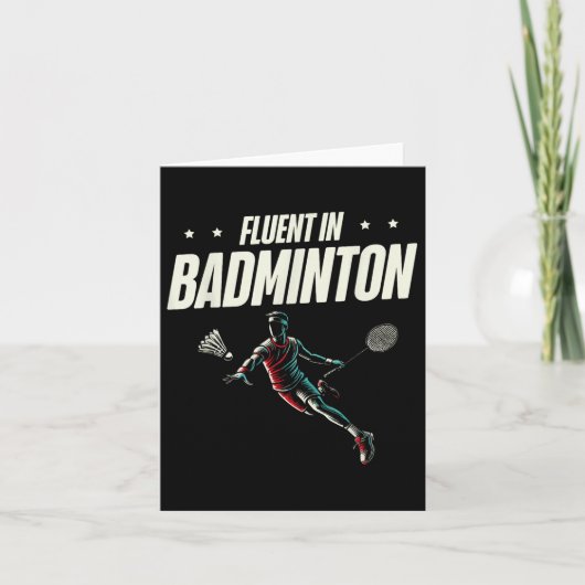 Vloeiende Badminton Player Shuttle Kaart (Voorkant)