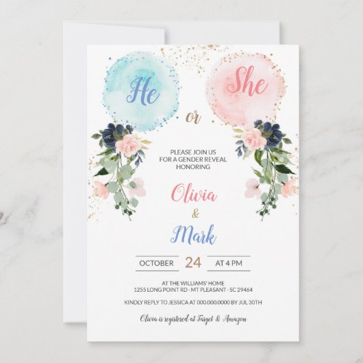 Vloeiende ballonnen kaart (Voorkant)