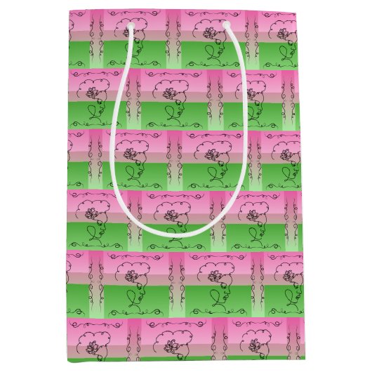 Vloeiende Beauty Roselle Verticale Gift Bag Medium Cadeauzakje (Voorkant)