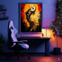 Vloeiende Beweging Hedendaagse Expressionistische Poster
