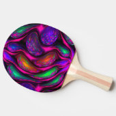 Vloeiende beweging, kleurrijke sieraden met metale tafeltennisbatje (Zijkant)