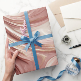 Vloeiende Beweging Roze Goud Roze Gloed Abstract P Cadeaupapier