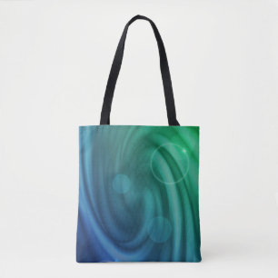 Vloeiende blauwe en groene kleurenmix Vortex Tote Bag