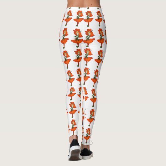 Vloeiende bloemen Cartoon Leggings (Achterkant)