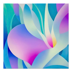 Vloeiende Bloemen in Pastel Perfect Poster