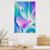 Vloeiende Bloemen in Pastel Poster (Keuken)