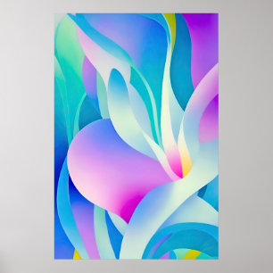 Vloeiende Bloemen in Pastel Poster