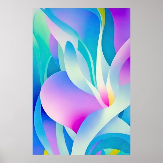 Vloeiende Bloemen in Pastel Poster (Voorkant)