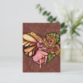 Vloeiende bloemenbakkerij briefkaart (Staand voorkant)