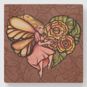 Vloeiende bloemenbakkerij stenen onderzetter