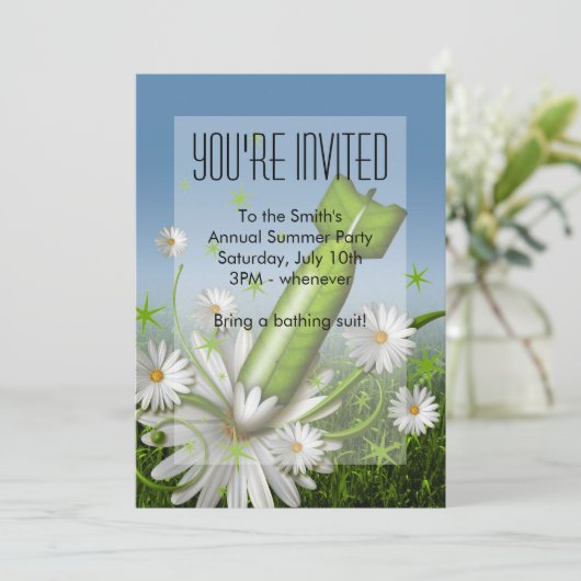 Vloeiende bomuitnodiging kaart (Staand voorkant)