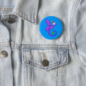 Vloeiende borstdragonfly ronde button 5,7 cm (In situ)