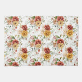  Vloeiende Bouquets in Rust en Gold Floral Theedoek (Horizontaal)