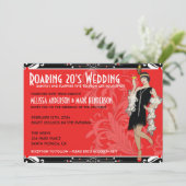 Vloeiende bruiloft 20 jaar durende Vlapper Costume Kaart (Staand voorkant)