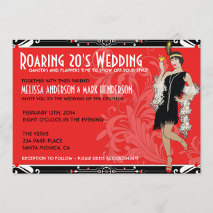 Vloeiende bruiloft 20 jaar durende Vlapper Costume Kaart