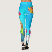 Vloeiende cartoon met vis leggings (Achterkant)