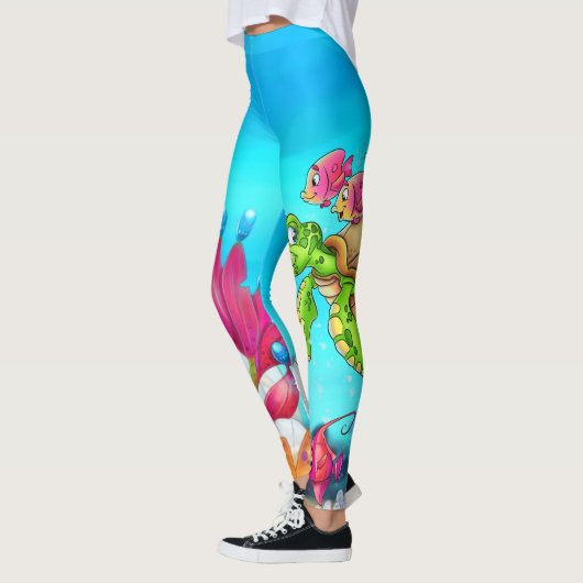 Vloeiende cartoon met vis leggings (Links)