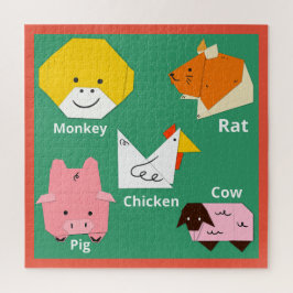 Vloeiende cartoons Ventilatorkleuren Groen Sinaasa Legpuzzel