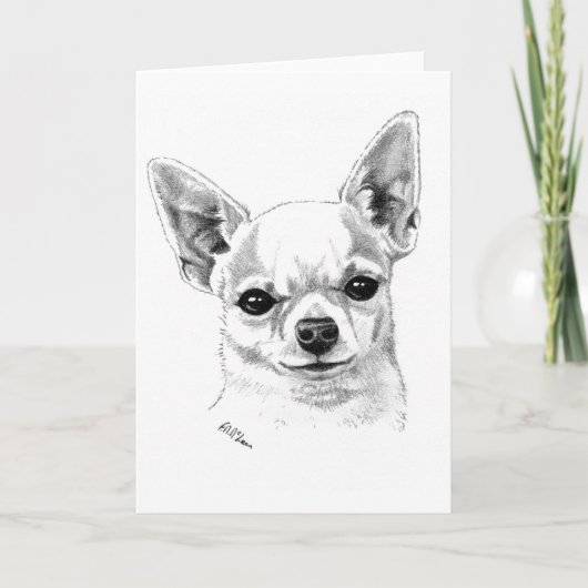 Vloeiende chihuahua kaart (Voorkant)