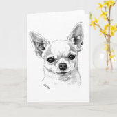 Vloeiende chihuahua kaart (Gele Bloem)