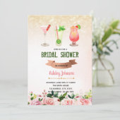 Vloeiende cocktailverlofpartij kaart (Staand voorkant)