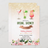 Vloeiende cocktailverlofpartij kaart (Voorkant / Achterkant)