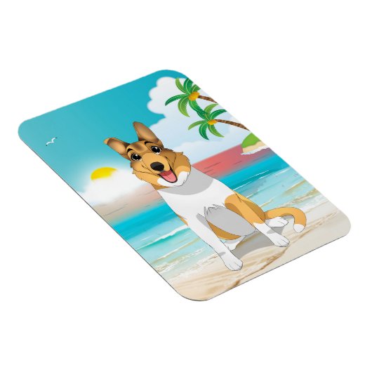 Vloeiende Collie Dog aan het strand Magneet (Rechterzijde)