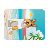 Vloeiende Collie Dog aan het strand Magneet (Horizontaal)