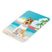 Vloeiende Collie Dog aan het strand Magneet (Linkerzijde)