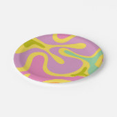 Vloeiende contouren Abstract patroon herstellen Papieren Bordje (Gekanteld)