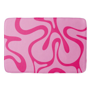 Vloeiende Contouren, warm, roze Abstract patroon Badmat
