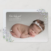 Vloeiende dragers Foto geboorteaankondiging Kaart (Voorkant / Achterkant)