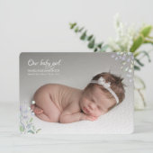 Vloeiende dragers Foto geboorteaankondiging Kaart (Staand voorkant)