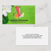 Vloeiende Drinken | Groen leder Visitekaartje (Voorkant / Achterkant)