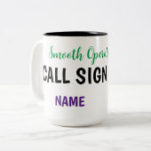 Vloeiende exploitant HAM-radio-Mok Tweekleurige Koffiemok (Voorkant links)