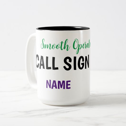 Vloeiende exploitant HAM-radio-Mok Tweekleurige Koffiemok (Voorkant links)