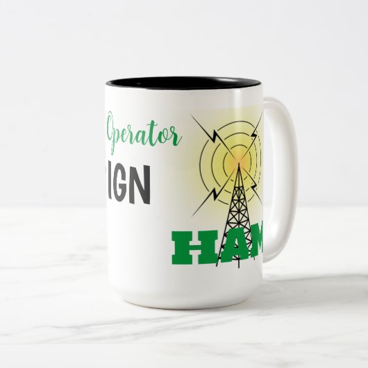 Vloeiende exploitant HAM-radio-Mok Tweekleurige Koffiemok (Voorkant rechts)