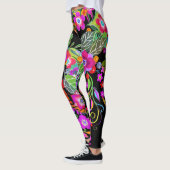 Vloeiende Fantasy op zwarte Leggings (Links)