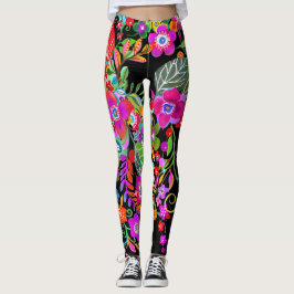 Vloeiende Fantasy op zwarte Leggings
