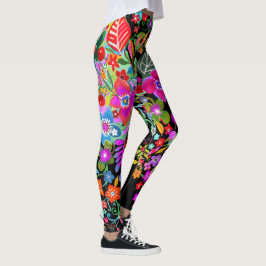 Vloeiende Fantasy op zwarte Leggings