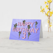 Vloeiende feeën 3e verjaardagskaart kaart (Gele Bloem)