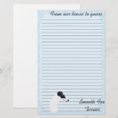 Vloeiende fox-draaggolf - Blauw met wit diamantach Briefpapier (Voorkant / Achterkant)