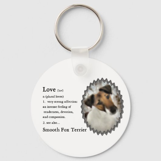 Vloeiende Fox Terrier-cadeautjes Sleutelhanger (Voorkant)