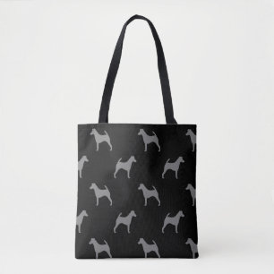 Vloeiende fox terrier Dog Silhouettes Tote Bag
