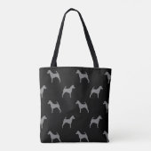 Vloeiende fox terrier Dog Silhouettes Tote Bag (Achterkant)