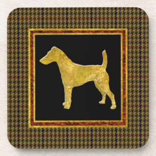 Vloeiende fox Terrier Gold Tweed Pattern Onderzetter