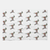 Vloeiende fox terrier Hondenras Geo Silhouette Pse Theedoek (Horizontaal)